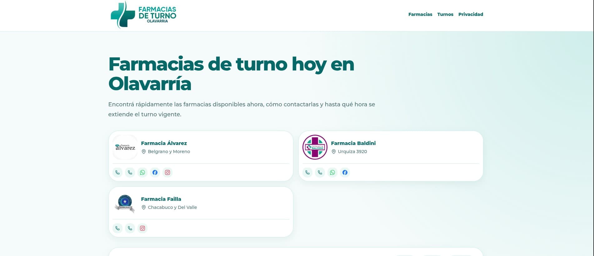 Captura 1 de Farmacias de Turno Olavarría