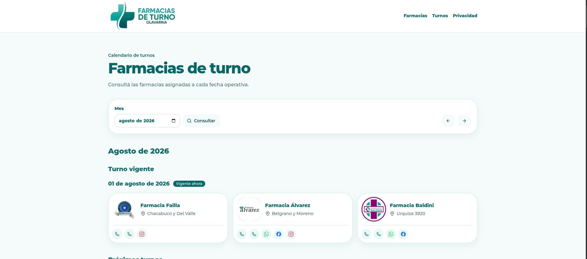 Captura 4 de Farmacias de Turno Olavarría