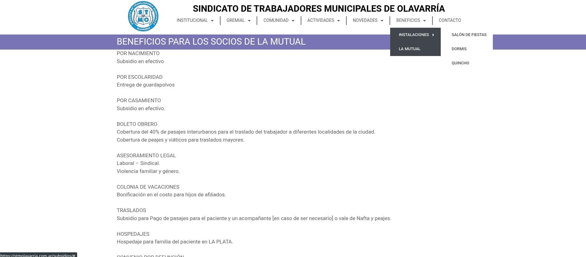 Captura 2 de Sindicato de Trabajadores Municipales de Olavarría